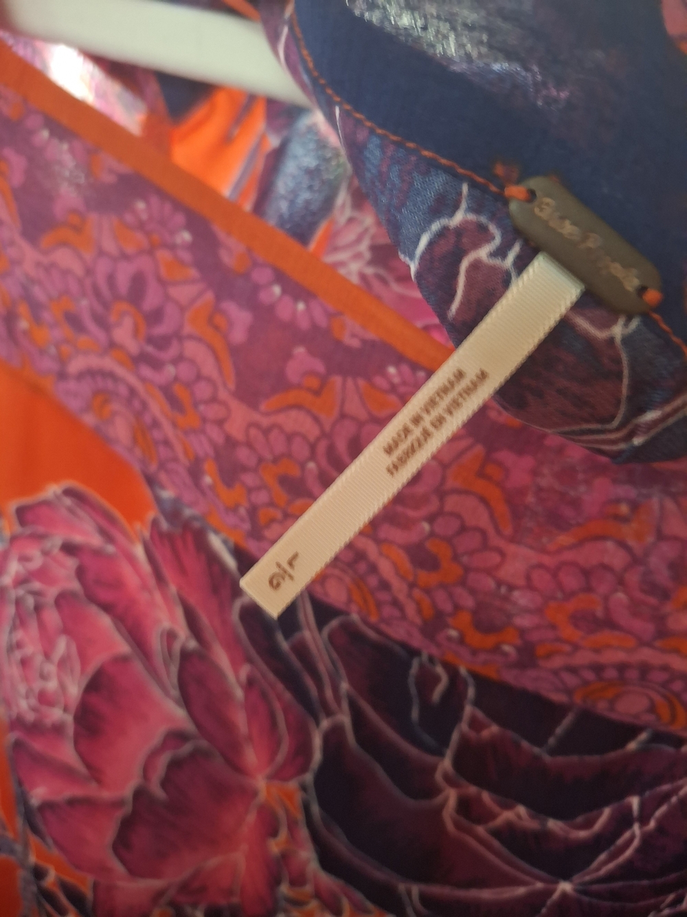 Free People Purple and Red Floral Blouse